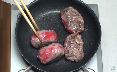 側面を焼く